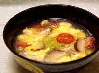 もろみ酢とトマトのたまごスープ